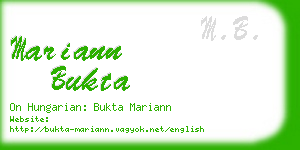 mariann bukta business card